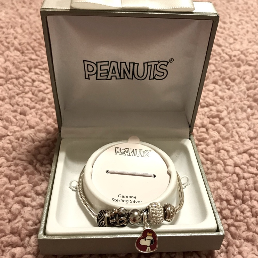 Peanuts Snoopy Sterling Silver Charm Bracelet